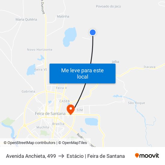 Avenida Anchieta, 499 to Estácio | Feira de Santana map