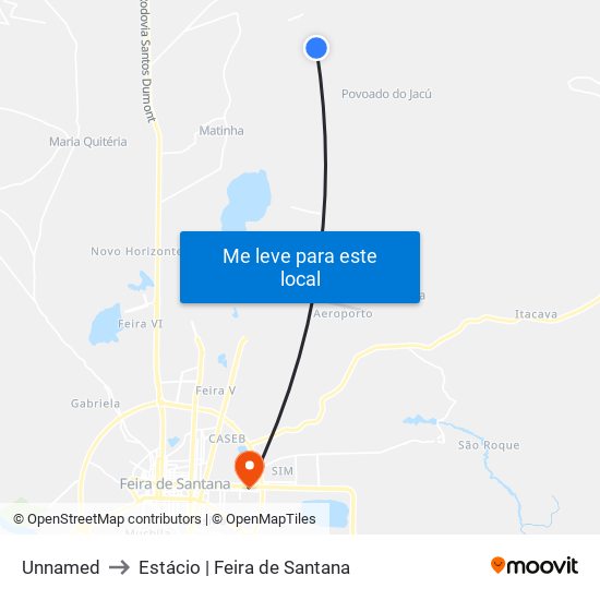 Unnamed to Estácio | Feira de Santana map