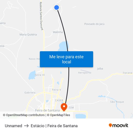 Unnamed to Estácio | Feira de Santana map