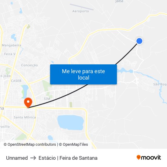 Unnamed to Estácio | Feira de Santana map