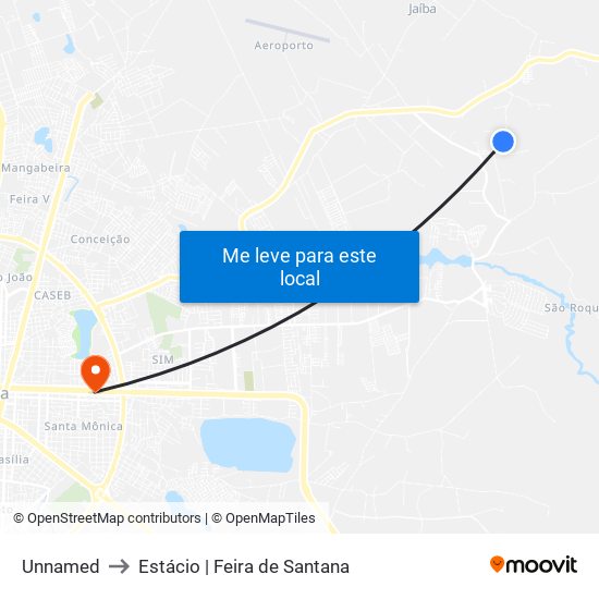 Unnamed to Estácio | Feira de Santana map