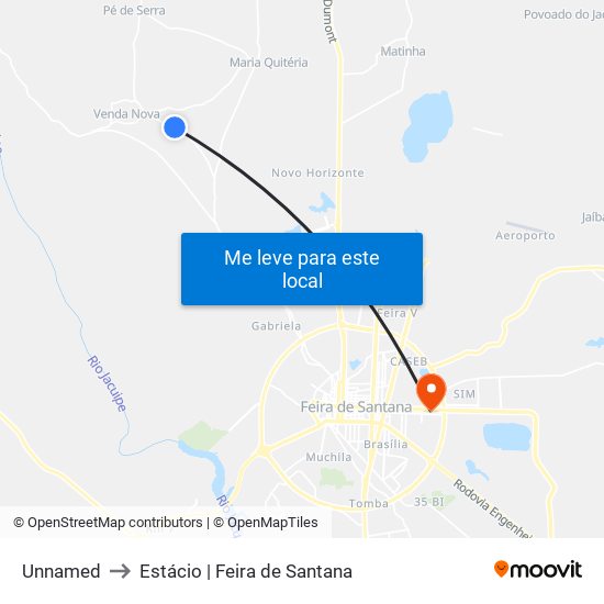 Unnamed to Estácio | Feira de Santana map