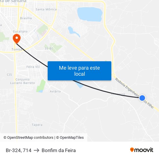 Br-324, 714 to Bonfim da Feira map