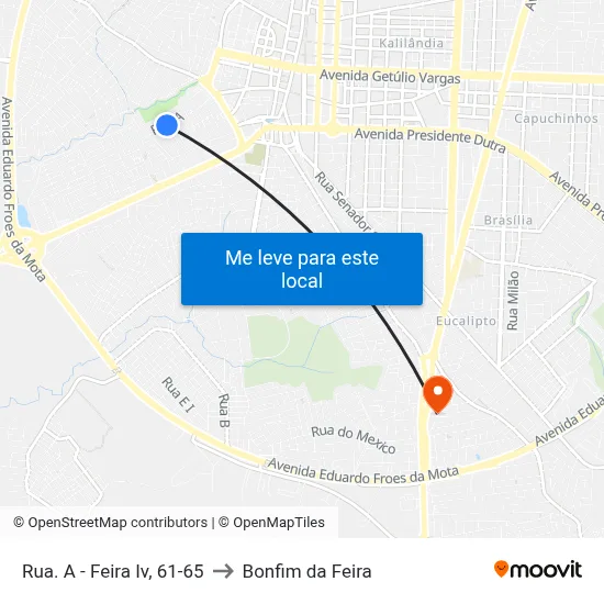 Rua. A - Feira Iv, 61-65 to Bonfim da Feira map