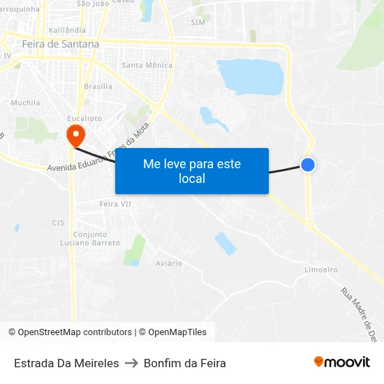 Estrada Da Meireles to Bonfim da Feira map