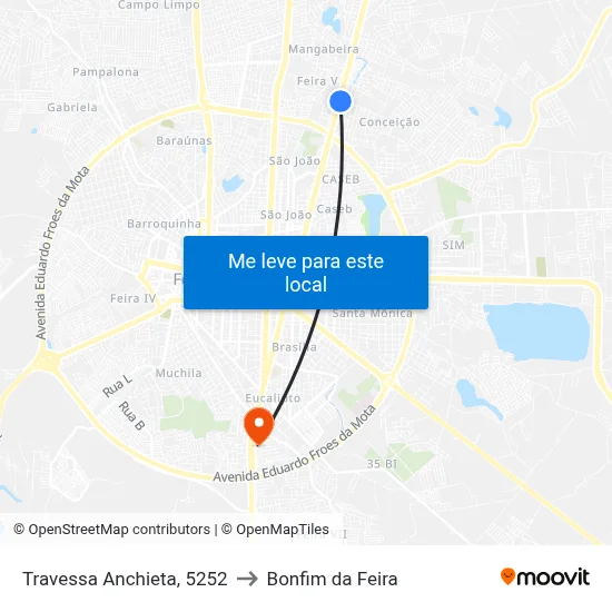 Travessa Anchieta, 5252 to Bonfim da Feira map