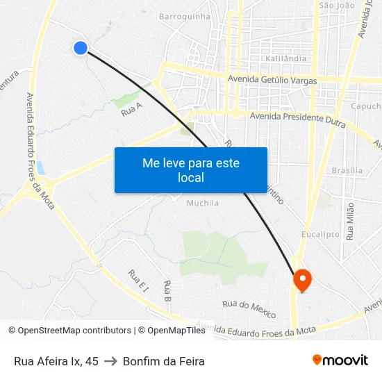 Rua Afeira Ix, 45 to Bonfim da Feira map