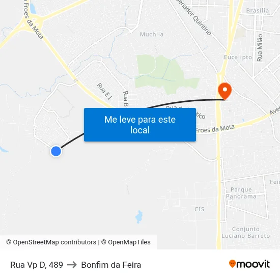 Rua Vp D, 489 to Bonfim da Feira map