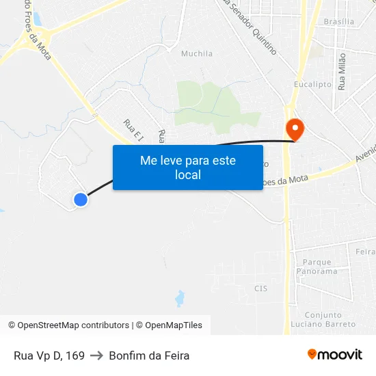 Rua Vp D, 169 to Bonfim da Feira map