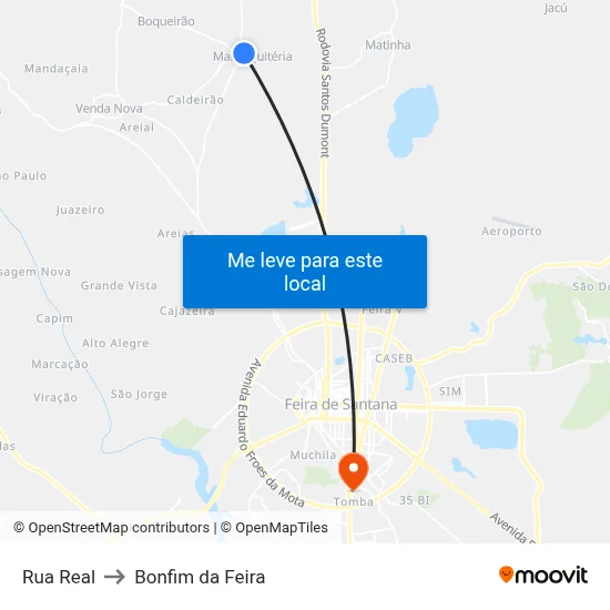 Rua Real to Bonfim da Feira map