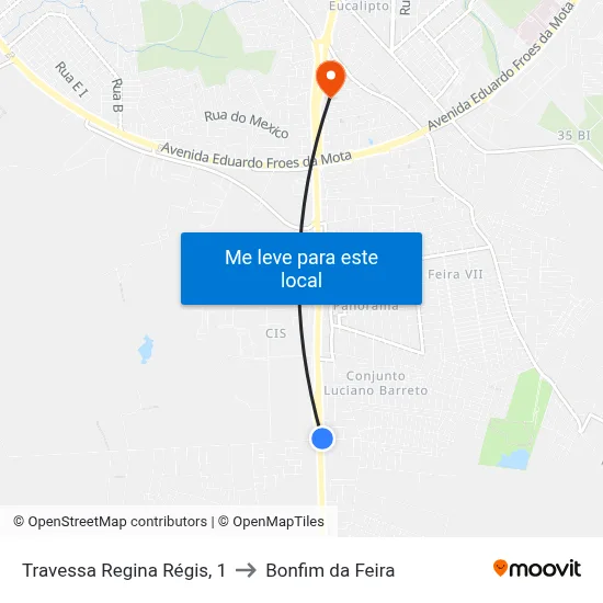 Travessa Regina Régis, 1 to Bonfim da Feira map