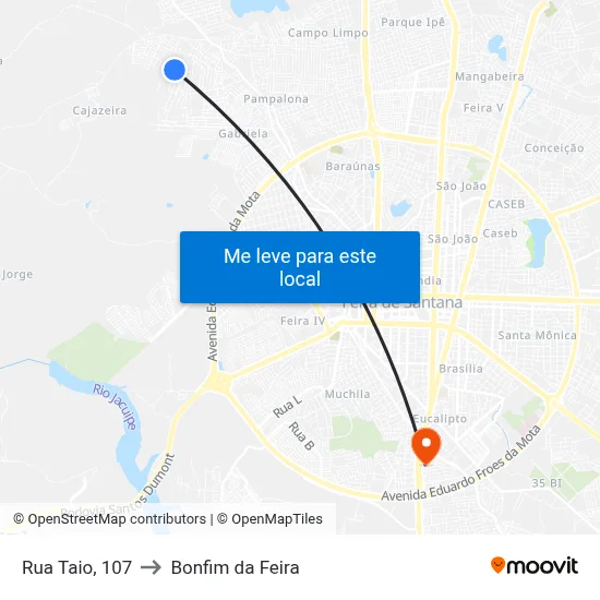 Rua Taio, 107 to Bonfim da Feira map