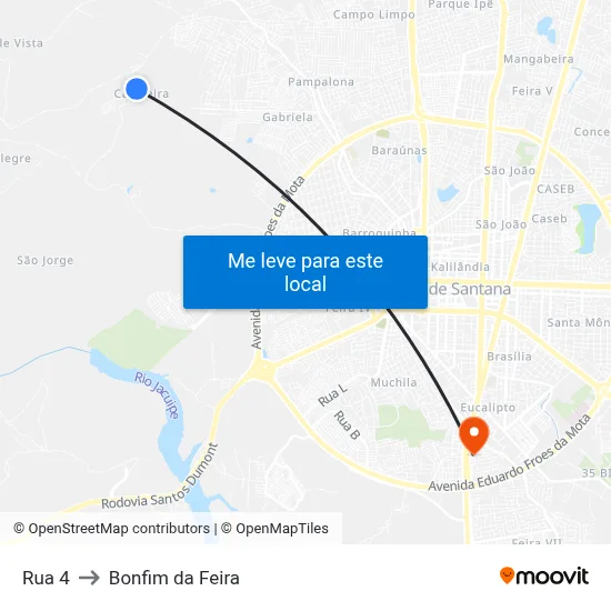 Rua 4 to Bonfim da Feira map