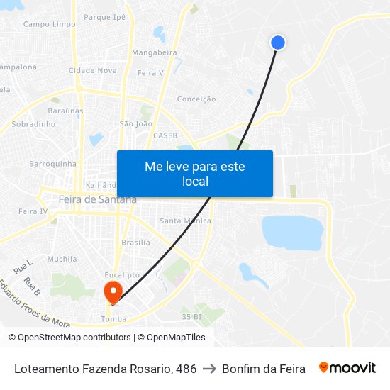 Loteamento Fazenda Rosario, 486 to Bonfim da Feira map