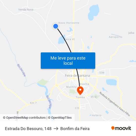 Estrada Do Besouro, 148 to Bonfim da Feira map