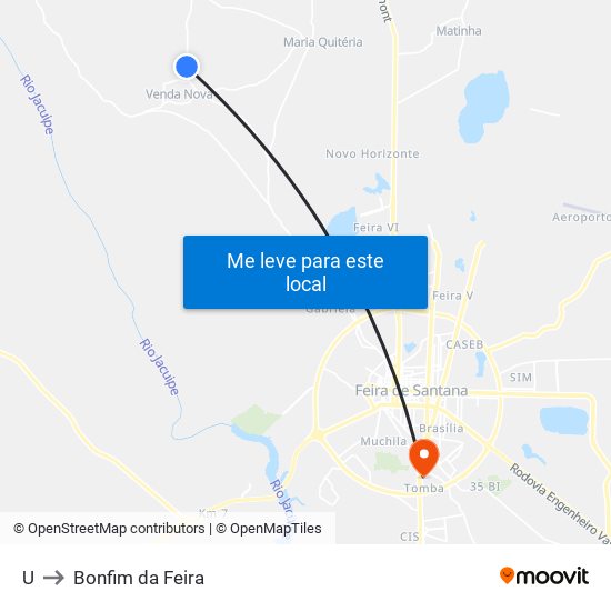 U to Bonfim da Feira map
