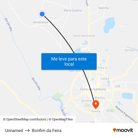 Unnamed to Bonfim da Feira map