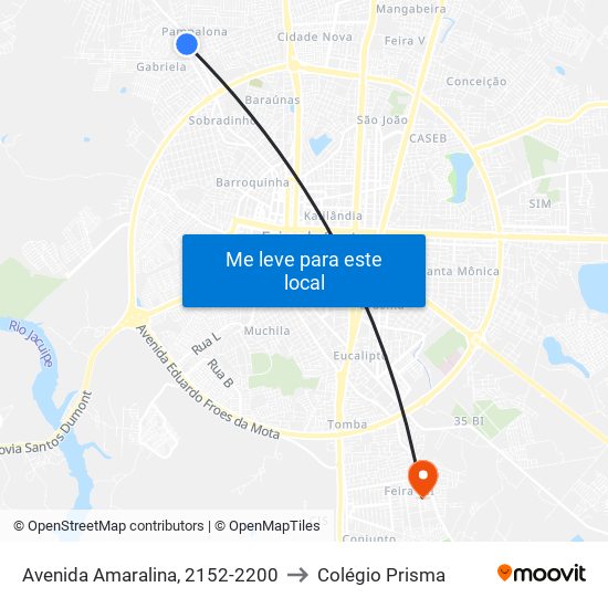 Avenida Amaralina, 2152-2200 to Colégio Prisma map
