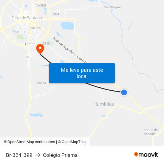 Br-324, 399 to Colégio Prisma map