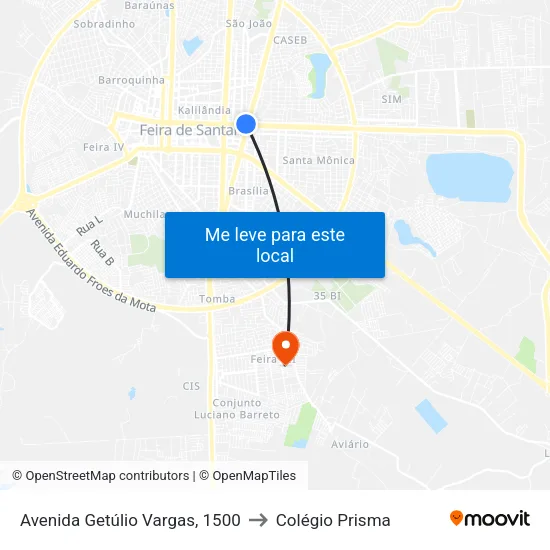 Avenida Getúlio Vargas, 1500 to Colégio Prisma map