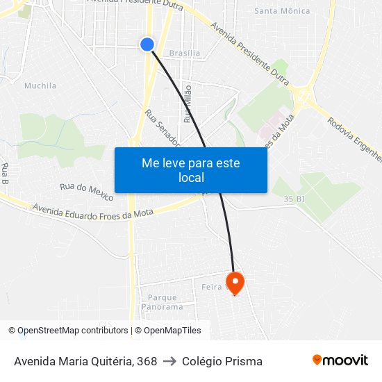 Avenida Maria Quitéria, 368 to Colégio Prisma map