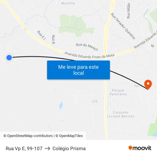 Rua Vp E, 99-107 to Colégio Prisma map