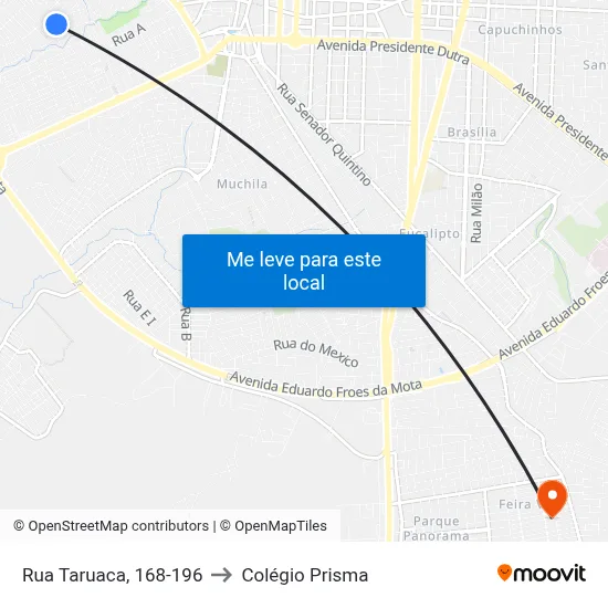 Rua Taruaca, 168-196 to Colégio Prisma map
