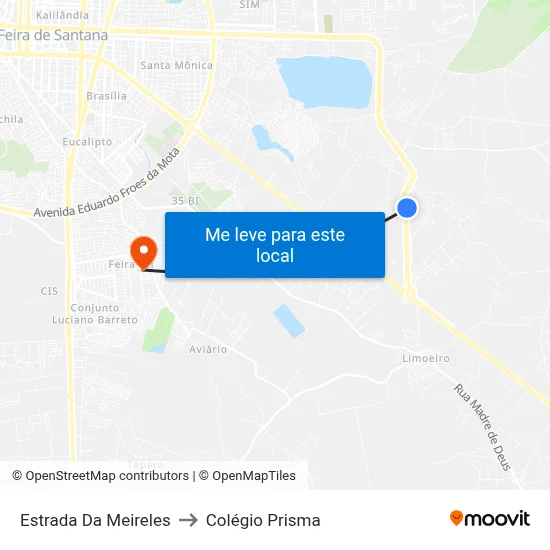 Estrada Da Meireles to Colégio Prisma map