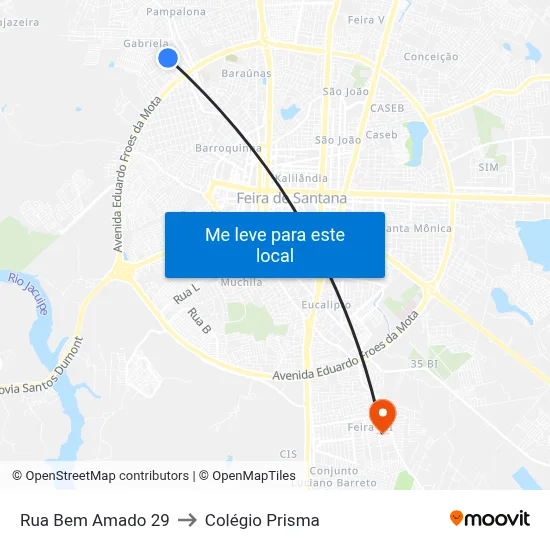 Rua Bem Amado 29 to Colégio Prisma map