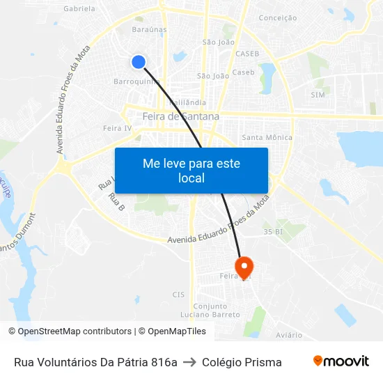 Rua Voluntários Da Pátria 816a to Colégio Prisma map