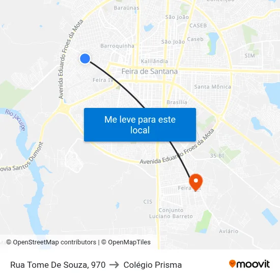 Rua Tome De Souza, 970 to Colégio Prisma map