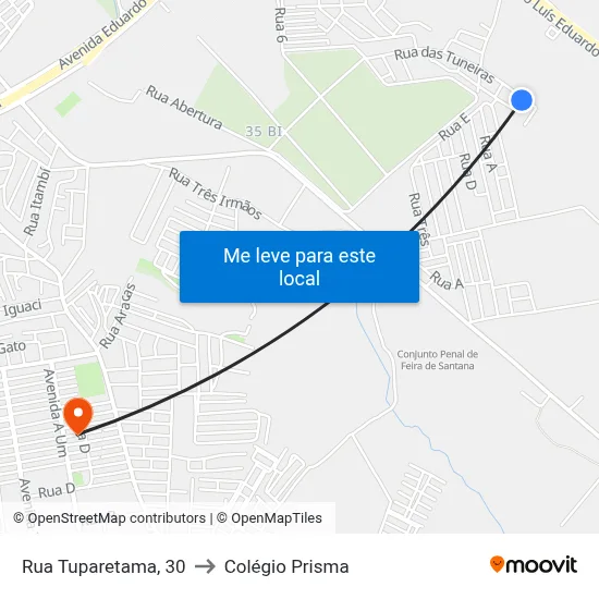 Rua Tuparetama, 30 to Colégio Prisma map