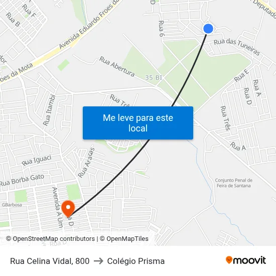 Rua Celina Vidal, 800 to Colégio Prisma map