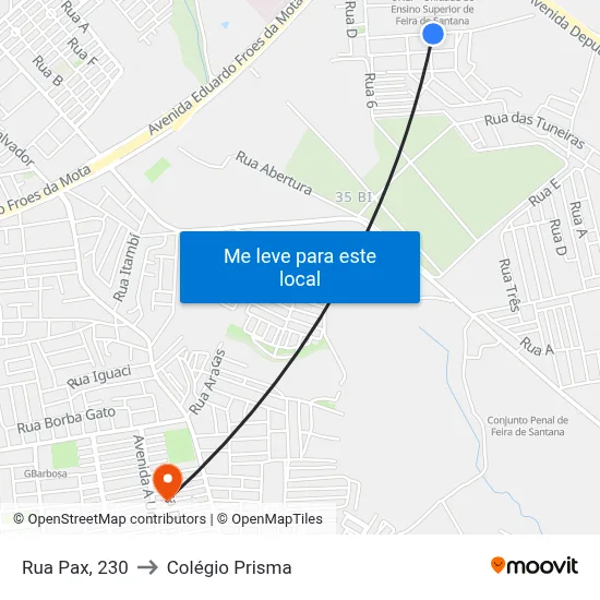 Rua Pax, 230 to Colégio Prisma map