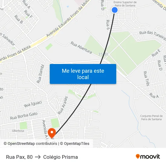 Rua Pax, 80 to Colégio Prisma map
