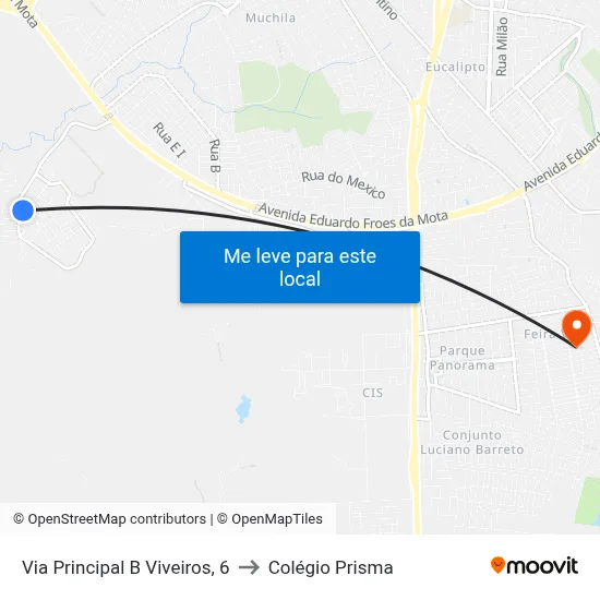 Via Principal B Viveiros, 6 to Colégio Prisma map
