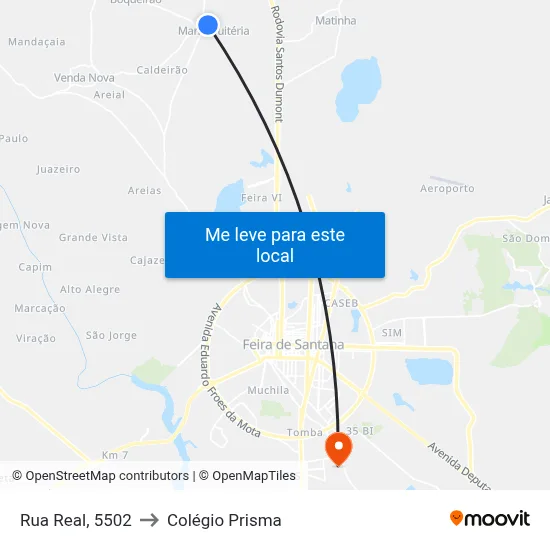 Rua Real, 5502 to Colégio Prisma map