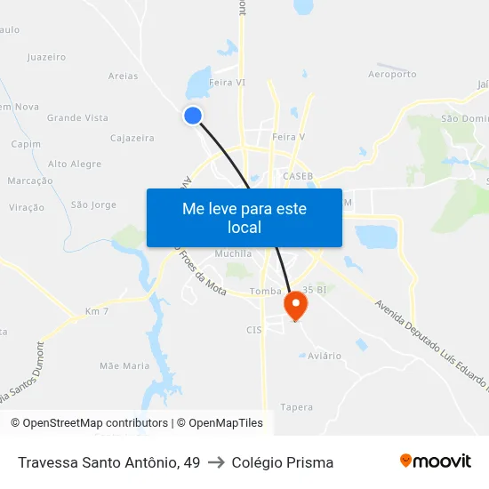 Travessa Santo Antônio, 49 to Colégio Prisma map