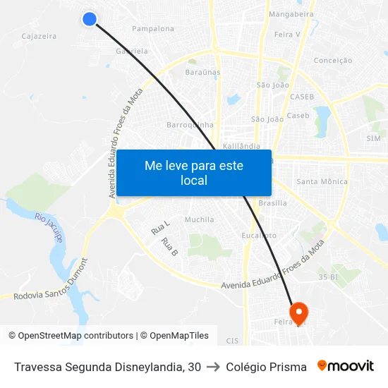 Travessa Segunda Disneylandia, 30 to Colégio Prisma map