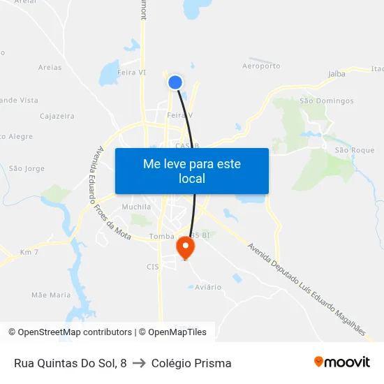 Rua Quintas Do Sol, 8 to Colégio Prisma map