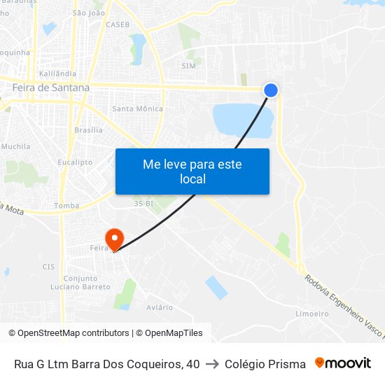 Rua G Ltm Barra Dos Coqueiros, 40 to Colégio Prisma map