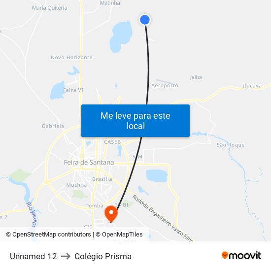 Unnamed 12 to Colégio Prisma map