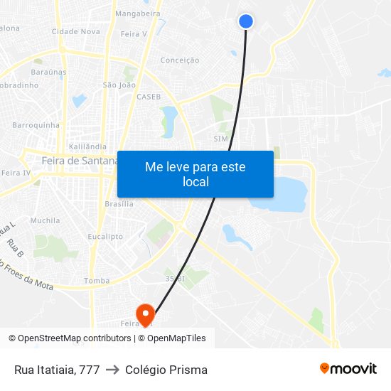 Rua Itatiaia, 777 to Colégio Prisma map