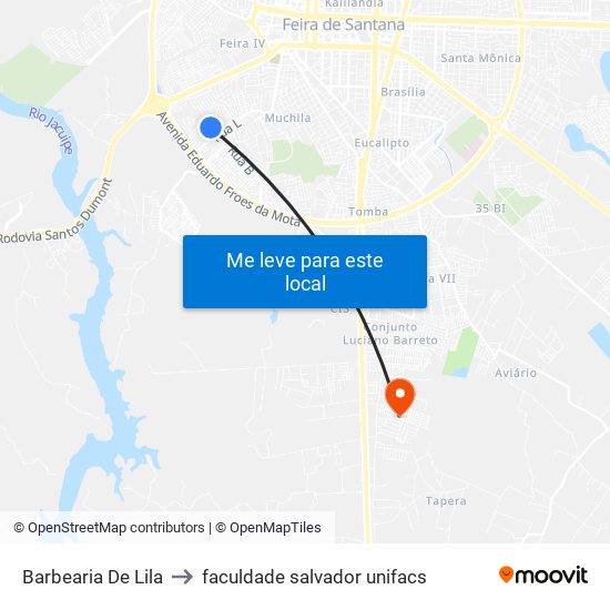 Barbearia De Lila to faculdade salvador unifacs map