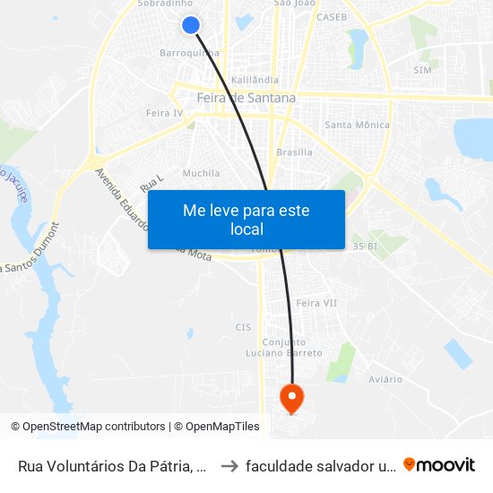 Rua Voluntários Da Pátria, 774-826 to faculdade salvador unifacs map