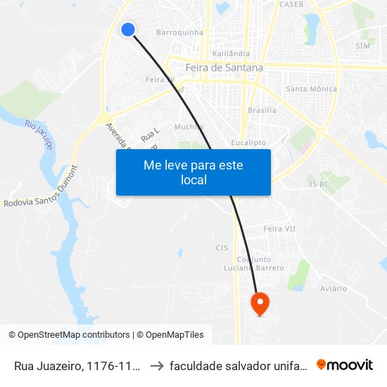Rua Juazeiro, 1176-1198 to faculdade salvador unifacs map