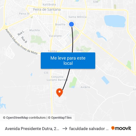 Avenida Presidente Dutra, 2588-2636 to faculdade salvador unifacs map