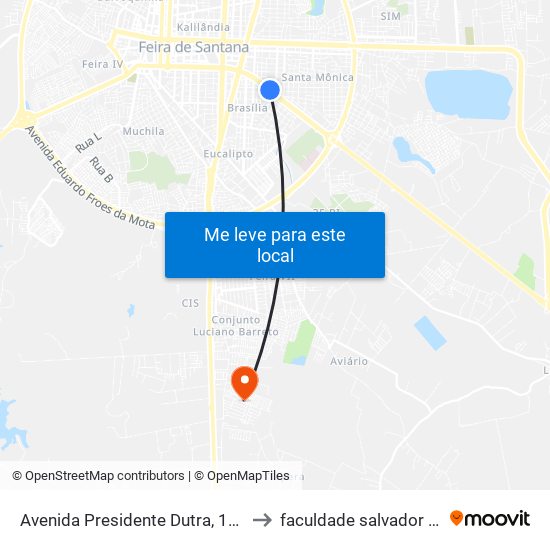 Avenida Presidente Dutra, 1962-2202 to faculdade salvador unifacs map