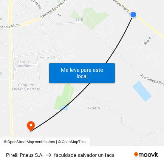 Pirelli Pneus S.A. to faculdade salvador unifacs map
