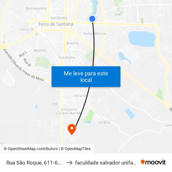 Rua São Roque, 611-695 to faculdade salvador unifacs map